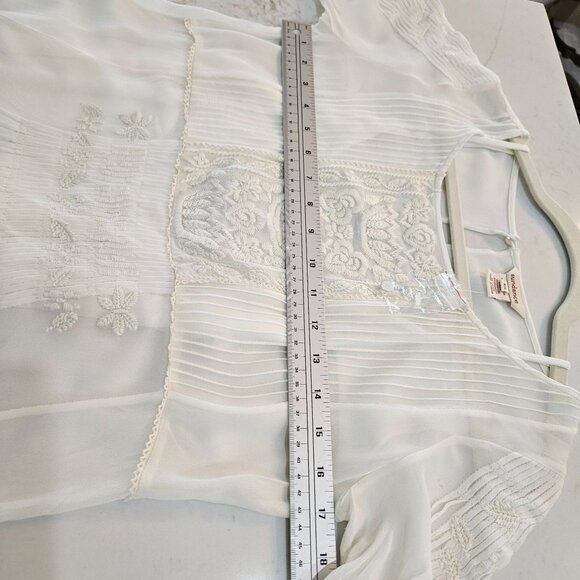 Sundance White Embroidered Dress XS Cream Boho Feminine Peasant NWOT - Picture 11 of 12